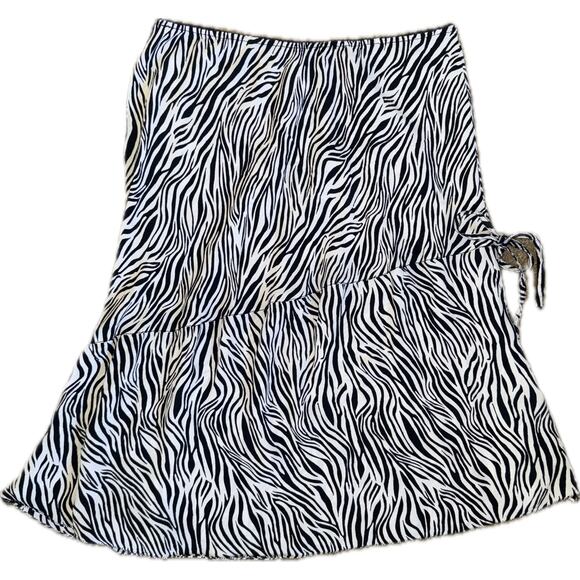vintage y2k zebra midi skirt - new identity - Picture 1 of 5